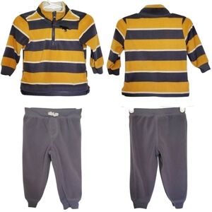 K1149 * Child of Mine 2pc Set - Jacket & Sweatpants Yellow Gray Size 12M